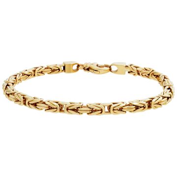 18K Byzantine Square link bracelet heavy with large lobster clasp.