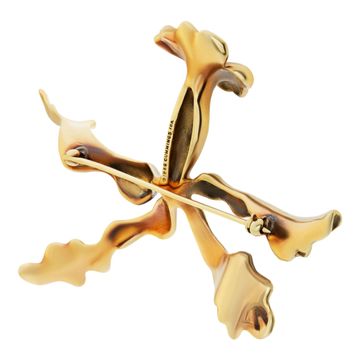 18k frosty orchid brooch