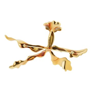 18k frosty orchid brooch