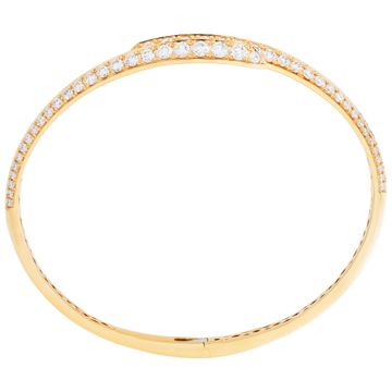18k yellow gold bangle with 3.64 carats in diamonds. Fits up to 7.5'' wrist