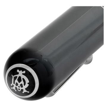 Alfred Dunhill Sidecar Revolette Black Lacquer And Palladium Plate Ballpoint Pen.