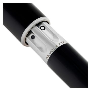 Alfred Dunhill Sidecar Revolette Black Lacquer And Palladium Plate Ballpoint Pen.