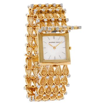 Audemars Piguet Classic 123 18k Cream dial custom diamond bracelet 25.5mm Manual