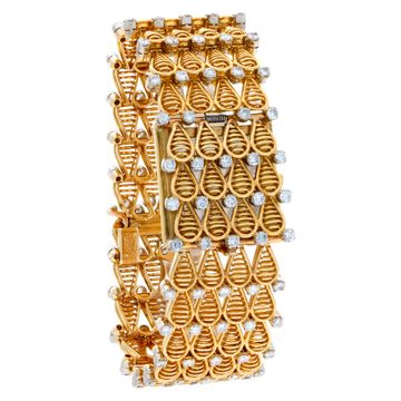 Audemars Piguet Classic 123 18k Cream dial custom diamond bracelet 25.5mm Manual