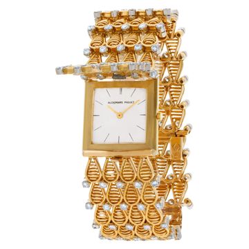 Audemars Piguet Classic 123 18k Cream dial custom diamond bracelet 25.5mm Manual