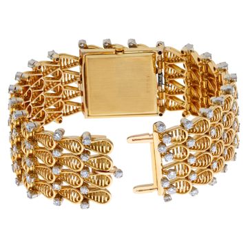 Audemars Piguet Classic 123 18k Cream dial custom diamond bracelet 25.5mm Manual