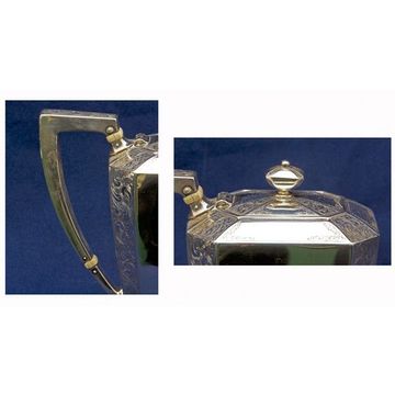 Beautiful Antique 4 piece Sterling Silver Tea Set w/ Matching Tray over 45.59 oz troy