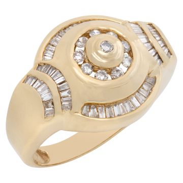 Bold diamond ring in 14k with approximately 0.80 carats in diamonds