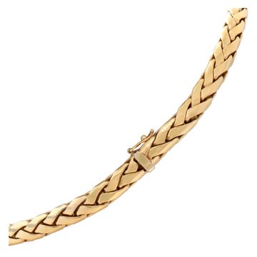 Braided 18k yellow gold & coral necklace and braclet set