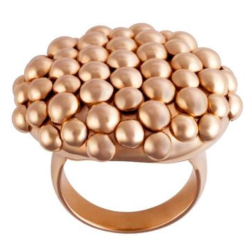 Brazilian designer Carla Amorim 18k rose gold cluster ring; Front measurements: 30mm diameter (a quarter is 24.60 mm). Size 6.5