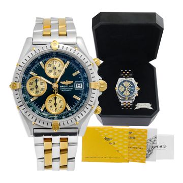 Breitling Chronomat b13050/L350 18k & Stainless Steel Green dial 39mm Automatic