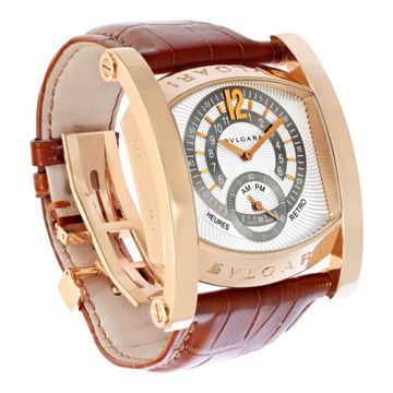 Bvlgari Assioma AA P 48 G HR 18k rose gold Silver Guilloche dial 38 mm Automatic