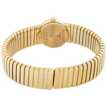 Bvlgari Tubogas bb192t 18k Yellow Gold Black dial 19mm Quartz watch