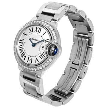 Cartier Ballon Bleu W4BB0015 Stainless Steel White dial 28mm Quartz watch