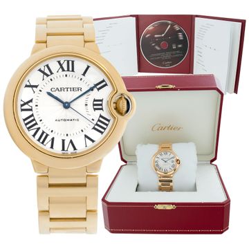 Cartier Ballon Bleu WGBB0046 18k Yellow Gold White dial 36mm Automatic watch
