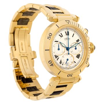 Cartier Pasha Chronograph 2111 18k Off White dial 38mm Automatic watch