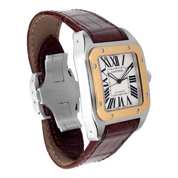 Cartier Santos 100 w20072x7 Stainless Steel White dial 38mm Automatic watch