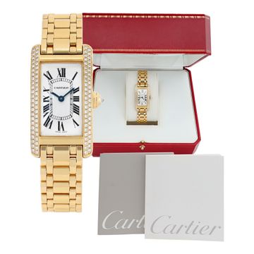Cartier Tank Americaine 2482 18k 27.5mm Quartz watch