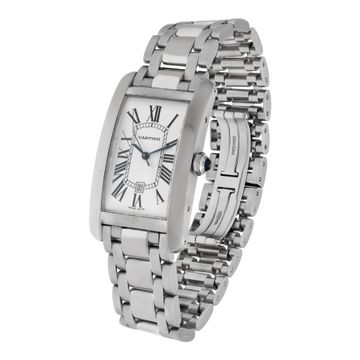 Cartier Tank Americaine w26055L1 18k White Gold White dial 26mm Automatic watch
