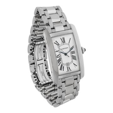 Cartier Tank Americaine w26055L1 18k White Gold White dial 26mm Automatic watch