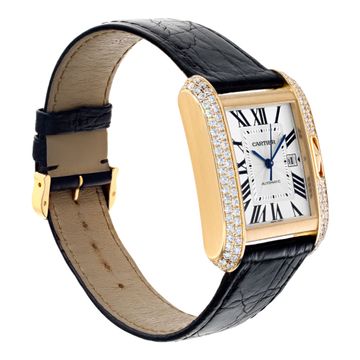 Cartier    Tank Anglaise wt100017 18k Silver Guilloche dial 30mm Automatic watch