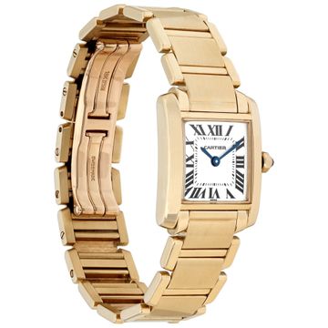 Cartier Tank Francaise 1820 18k Yellow Gold White dial 20mm Quartz watch