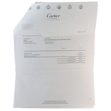 Cartier Tank Francaise 1820 18k Yellow Gold White dial 20mm Quartz watch