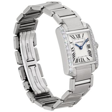 Cartier Tank Francaise 2403 18k White Gold White dial 20mm Quartz watch