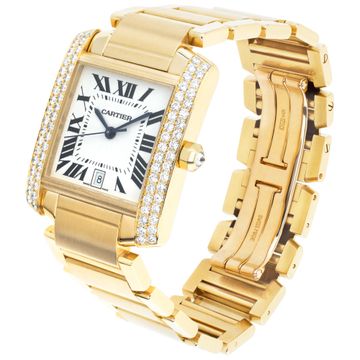 Cartier Tank Francaise WE1010R8 18k Yellow Gold Ivory dial 28mm Automatic watch