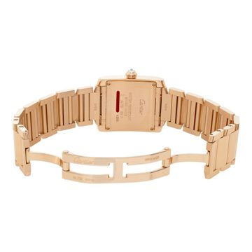 Cartier Tank Francaise WJTA0023 18k rose gold Off White dial 25mm Quartz watch