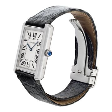 Cartier Tank WSTA0042 Stainless Steel White dial 22mm Quartz watch
