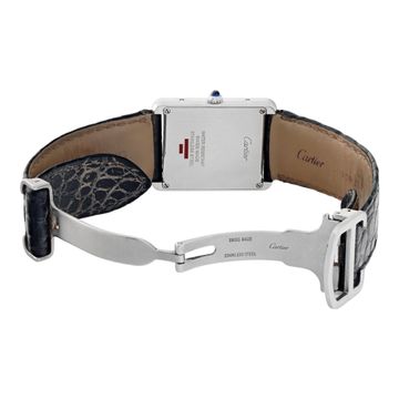 Cartier Tank WSTA0042 Stainless Steel White dial 22mm Quartz watch