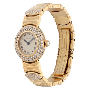 Cartier Vendome 8789 18k Yellow Gold White dial 24mm Quartz watch