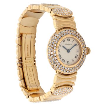 Cartier Vendome 8789 18k Yellow Gold White dial 24mm Quartz watch