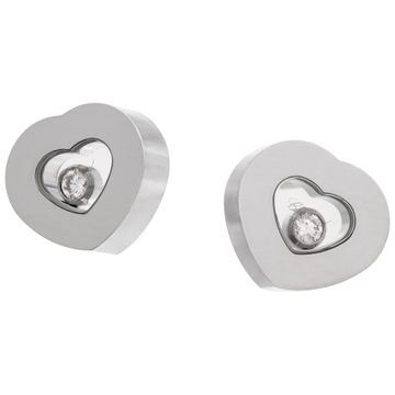 Chopard Happy Sport Heart earrings in 18k white gold