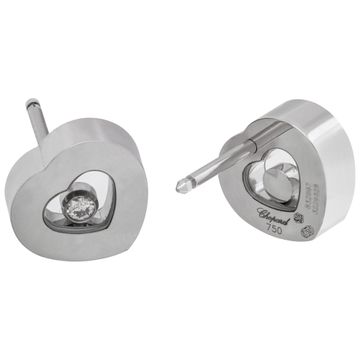 Chopard Happy Sport Heart earrings in 18k white gold