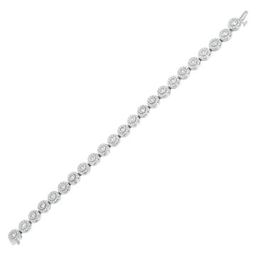 Circle bracelet in 14k white gold with approx 3.70 carats in diamonds