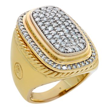 David Yurman 18k yellow gold ring with over 1.50 carat in diamonds