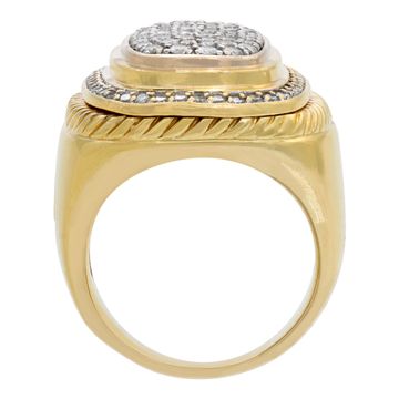 David Yurman 18k yellow gold ring with over 1.50 carat in diamonds