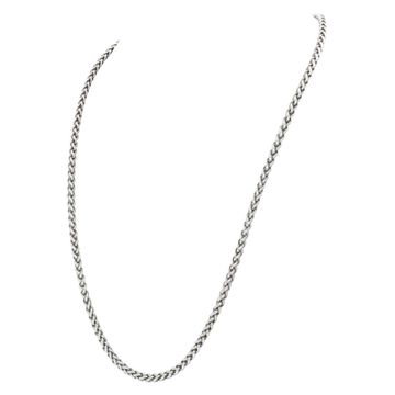 David Yurman 4mm wheat link necklace 30" in sterling silver