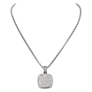 David Yurman Albion pendant necklace in sterling silver with pave diamonds
