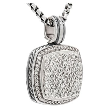 David Yurman Albion pendant necklace in sterling silver with pave diamonds