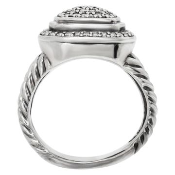 David Yurman Albion ring in sterling silver with pave diamonds