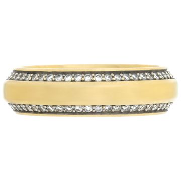 David Yurman beveled band ring in 18k with 0.67 carats in diamonds.