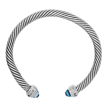 David Yurman cable bracelets in sterling silver with topaz & diamonds