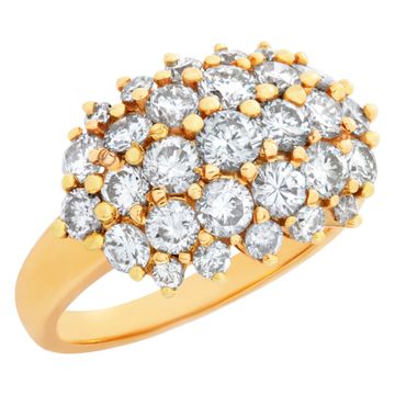 Diamond Cluster ring in 18k yellow gold