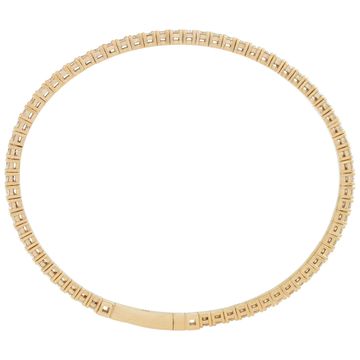 Diamond flexible bangle 3.28 carats in 14k yellow gold