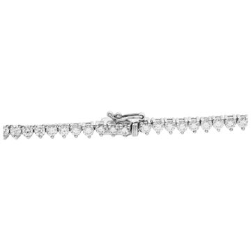 Diamond line necklace in 18k white gold with 7.6 carats in G-H Color VS Clarity diamonds