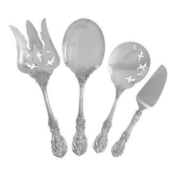 FRANCIS THE FIRST sterling silver flatware set patented in 1907 by Reed & Barton. 6 Place Settings for 12 with 4 serving pieces. TOTAL 76 pieces.