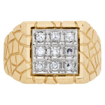 Gents diamond ring set in 14k yellow gold. 0.50 carats in diamonds. Size 10